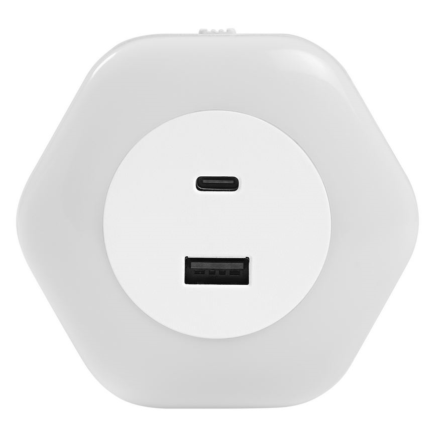 Ledvance - LED Navigatie lamp met stekker met USB LUNETTA LED/15W/230V