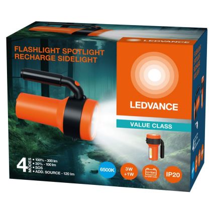 Ledvance - LED Oplaadbare zaklamp met een powerbank FLASHLIGHT LED/3W/5V 2400mAh