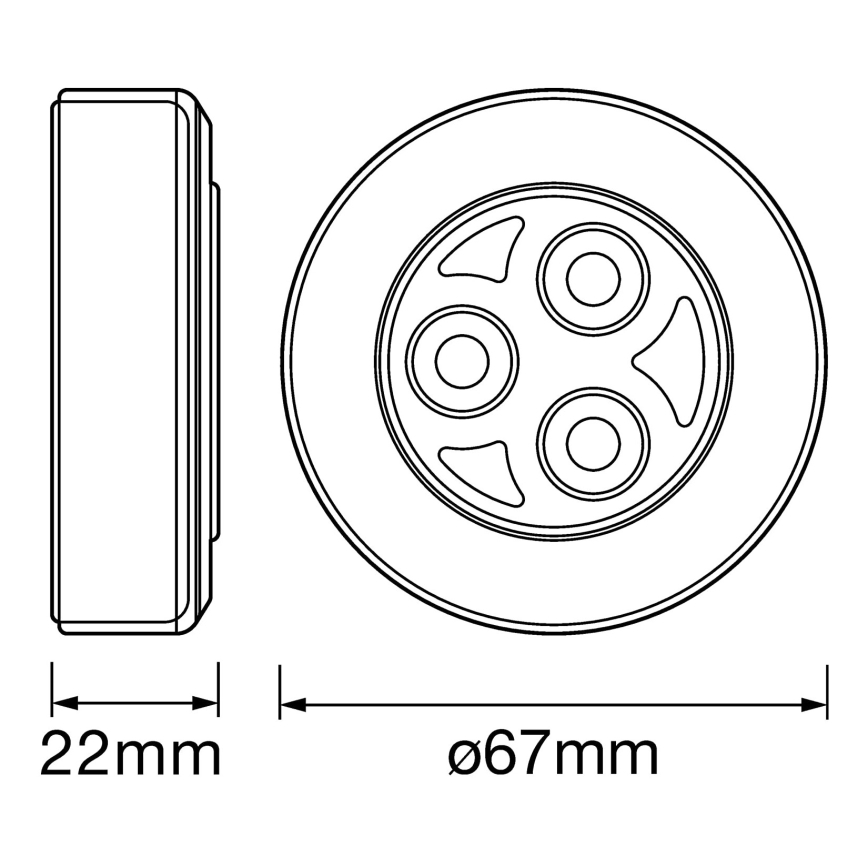 Ledvance - LED Oriëntatieverlichting aanraken DOT-IT LED/0,2W/3xAAA