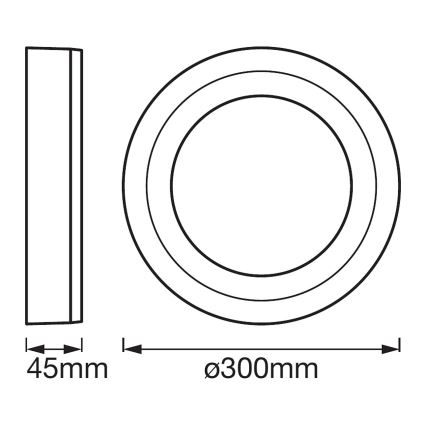 Ledvance - LED Plafond Lamp ROUND LED/18W/230V d. 30 cm