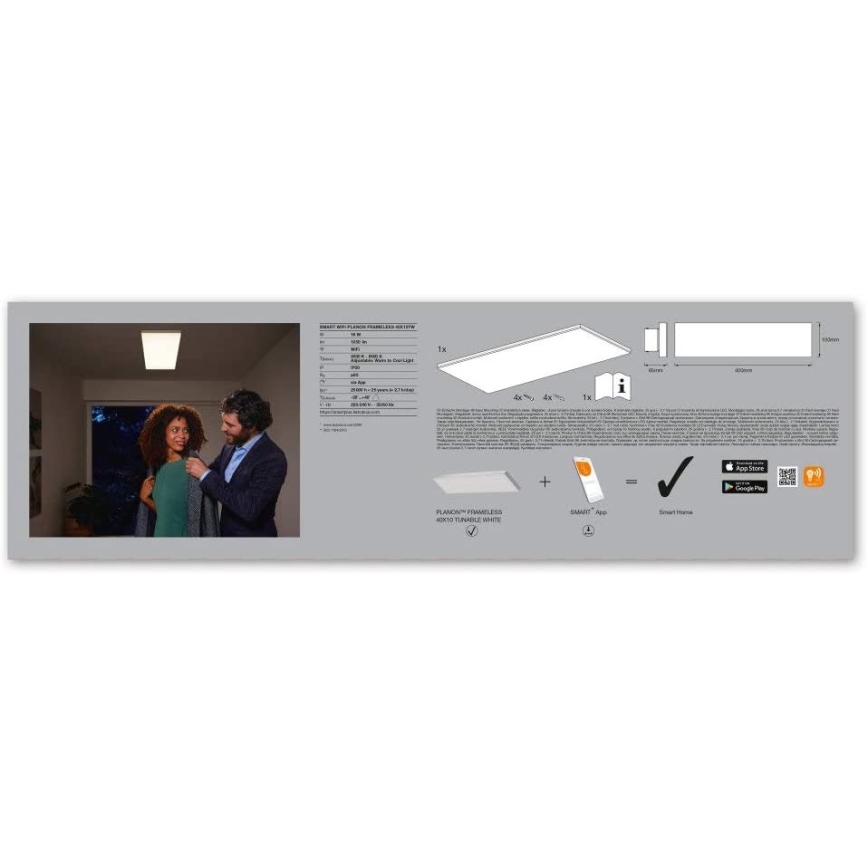 Ledvance - LED Plafondlamp dimbaar SMART + FRAMELESS LED / 16W / 230V Wi-Fi