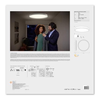 Ledvance - LED Plafondlamp met sensor PLATE LED/32W/230V 3000K