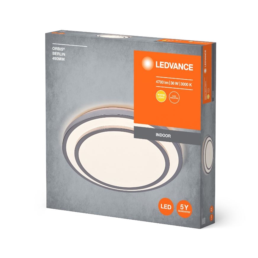 Ledvance - LED Plafondlamp ORBIS BERLIN LED/36W/230V zilver