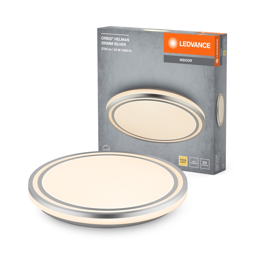 Ledvance - LED Plafondlamp ORBIS HELMAN LED/24W/230V diameter 39 cm zilver