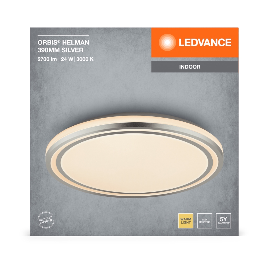 Ledvance - LED Plafondlamp ORBIS HELMAN LED/24W/230V diameter 39 cm zilver