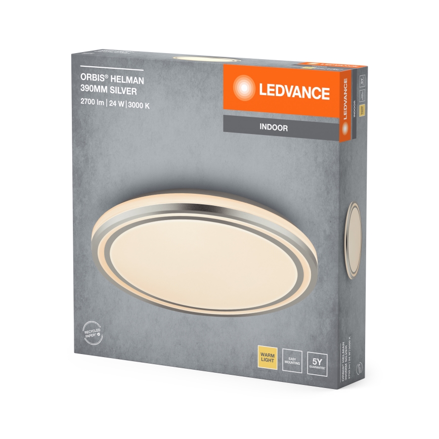 Ledvance - LED Plafondlamp ORBIS HELMAN LED/24W/230V diameter 39 cm zilver