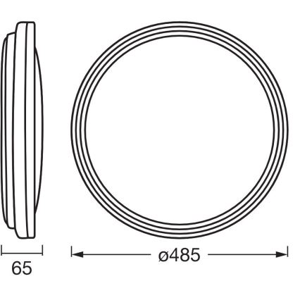 Ledvance - LED Plafondlamp ORBIS HELMAN LED/36W/230V diameter 48,5 cm zilver
