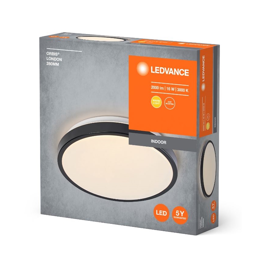 Ledvance - LED Plafondlamp ORBIS LONDON LED/16W/230V zwart