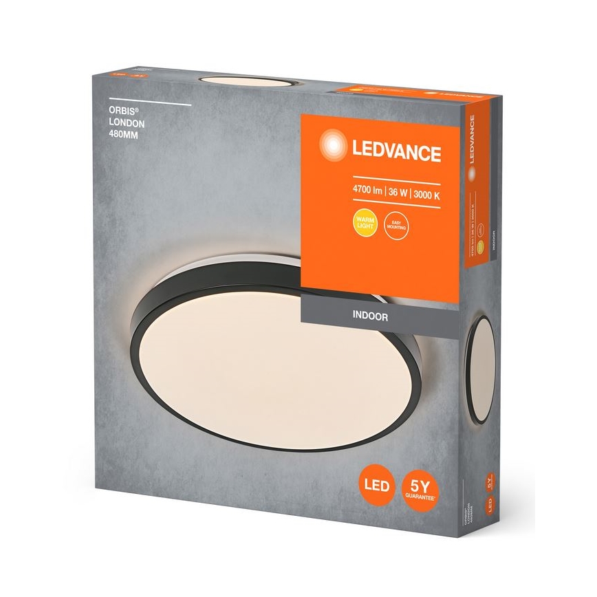 Ledvance - LED Plafondlamp ORBIS LONDON LED/36W/230V zwart
