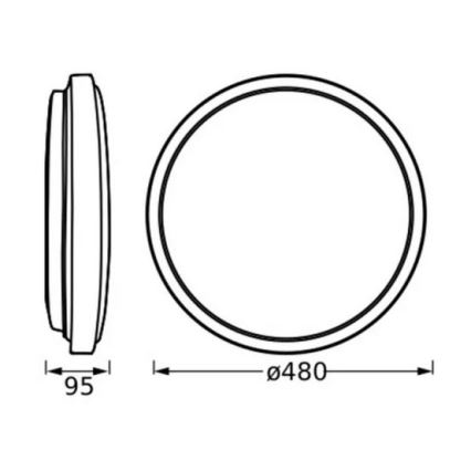 Ledvance - LED Plafondlamp ORBIS LONDON LED/36W/230V zwart