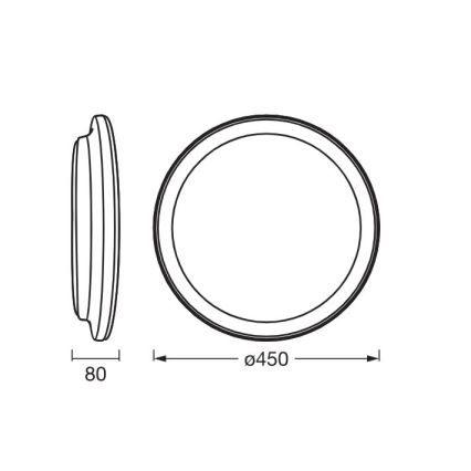 Ledvance - LED Plafondlamp ORBIS PEDERSON LED/24W/230V diameter 45 cm wit