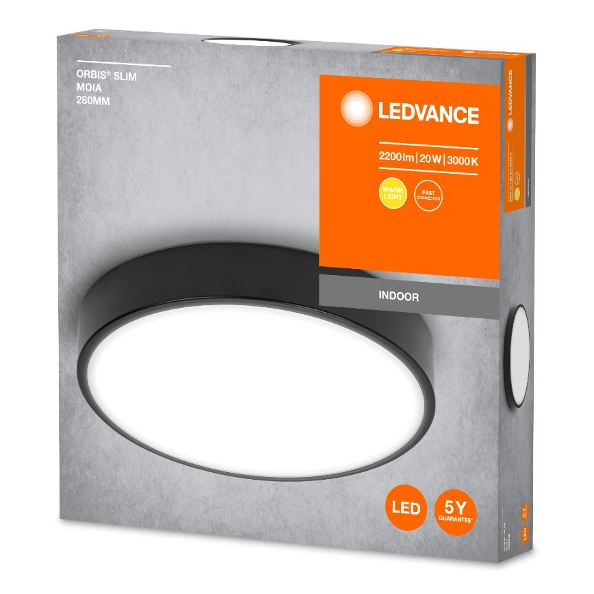 Ledvance - LED Plafondlamp ORBIS SLIM LED/20W/230V zwart