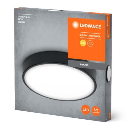 Ledvance - LED Plafondlamp ORBIS SLIM LED/24W/230V zwart