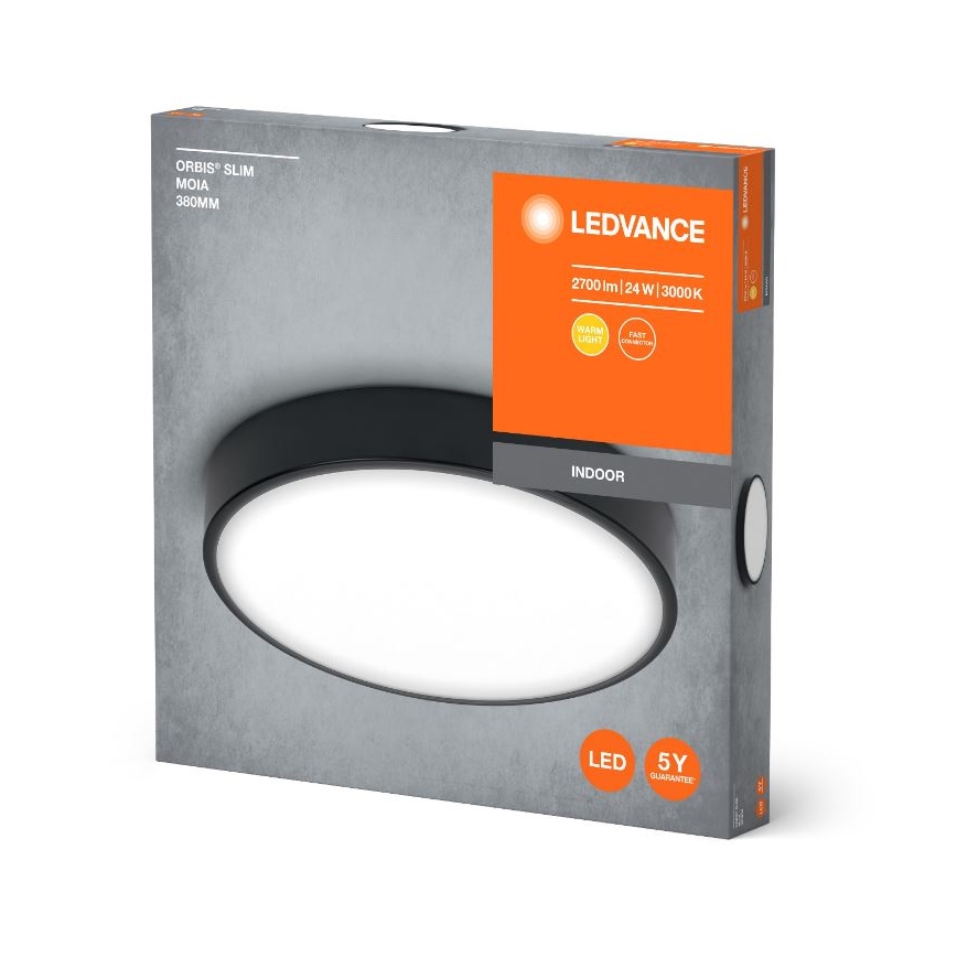 Ledvance - LED Plafondlamp ORBIS SLIM LED/24W/230V zwart