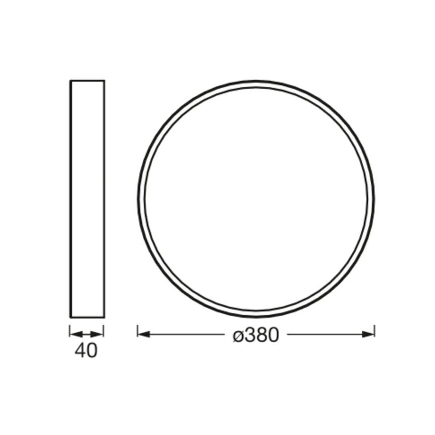 Ledvance - LED Plafondlamp ORBIS SLIM LED/24W/230V zwart