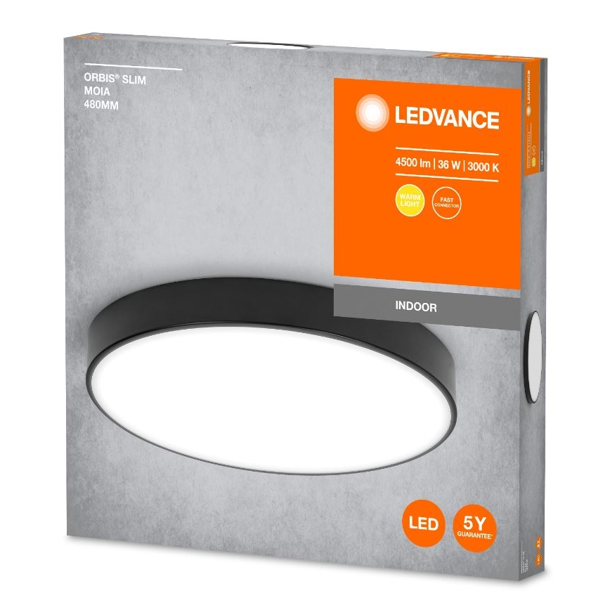 Ledvance - LED Plafondlamp ORBIS SLIM LED/36W/230V zwart