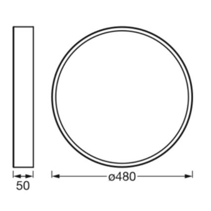 Ledvance - LED Plafondlamp ORBIS SLIM LED/36W/230V zwart