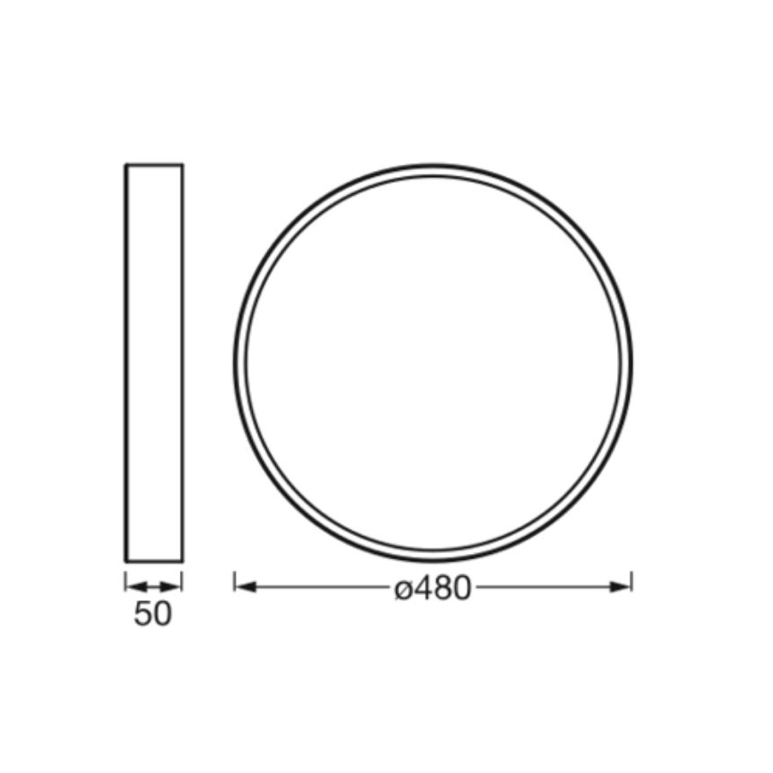 Ledvance - LED Plafondlamp ORBIS SLIM LED/36W/230V zwart