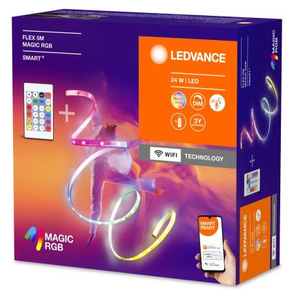 Ledvance - LED RGB Dimbare strip SMART+ MAGIC FLEX 5m LED/24W/230V Wi-Fi + afstandsbediening