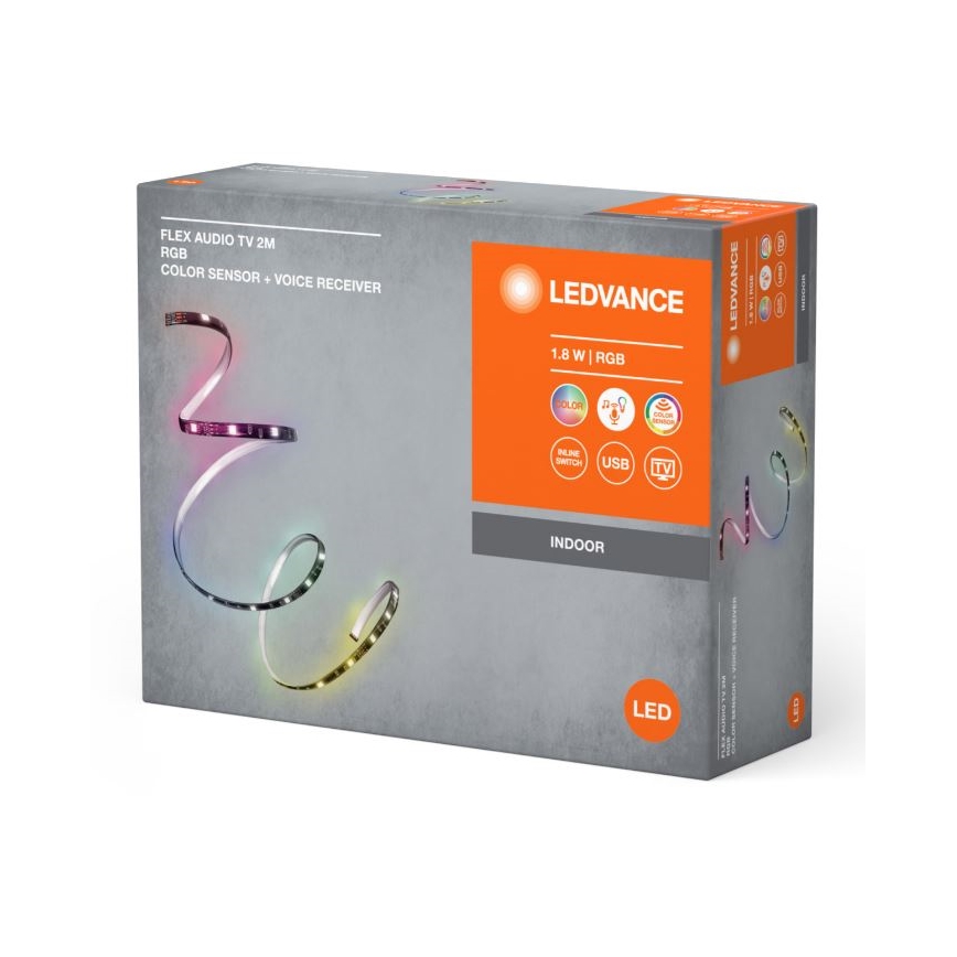 Ledvance - LED RGB Dimbare strip voor TV met sensor FLEX AUDIO 2m LED/1,8W/5V