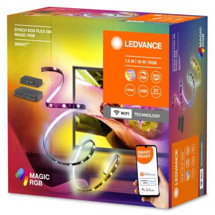 Ledvance - LED RGB Dimbare strip voor TV SYNCH BOX FLEX SMART+ MAGIC 4,5m LED/18W/230V Wi-Fi