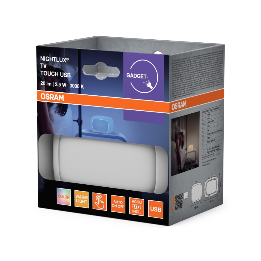 Ledvance - LED RGBW aanraakbaar nachtlampje voor kinderen TOUCH LED/2,5W/5V