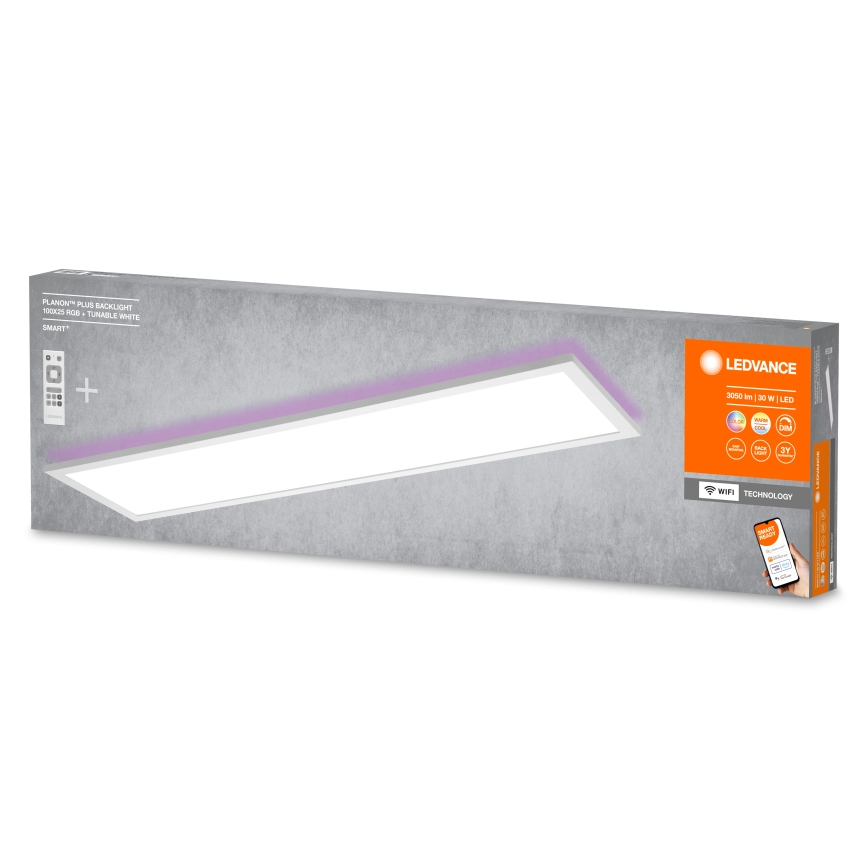 Ledvance - LED RGBW dimbaar paneel SMART+ PLANON LED/30W/230V 3000-6500K Wi‑Fi 100x25 cm + afstandsbediening