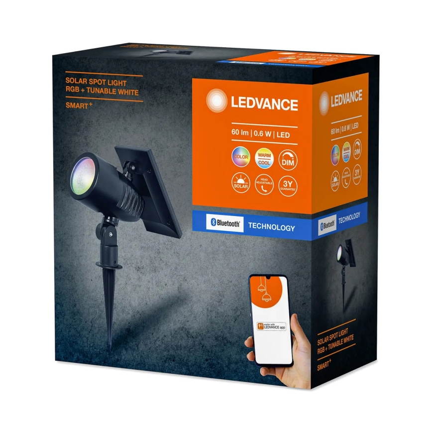 Ledvance - LED RGBW Dimbare lamp op zonne-energie SMART+ SOLAR LED/0,6W/3,7V 2000 mAh 3000-6500K IP44