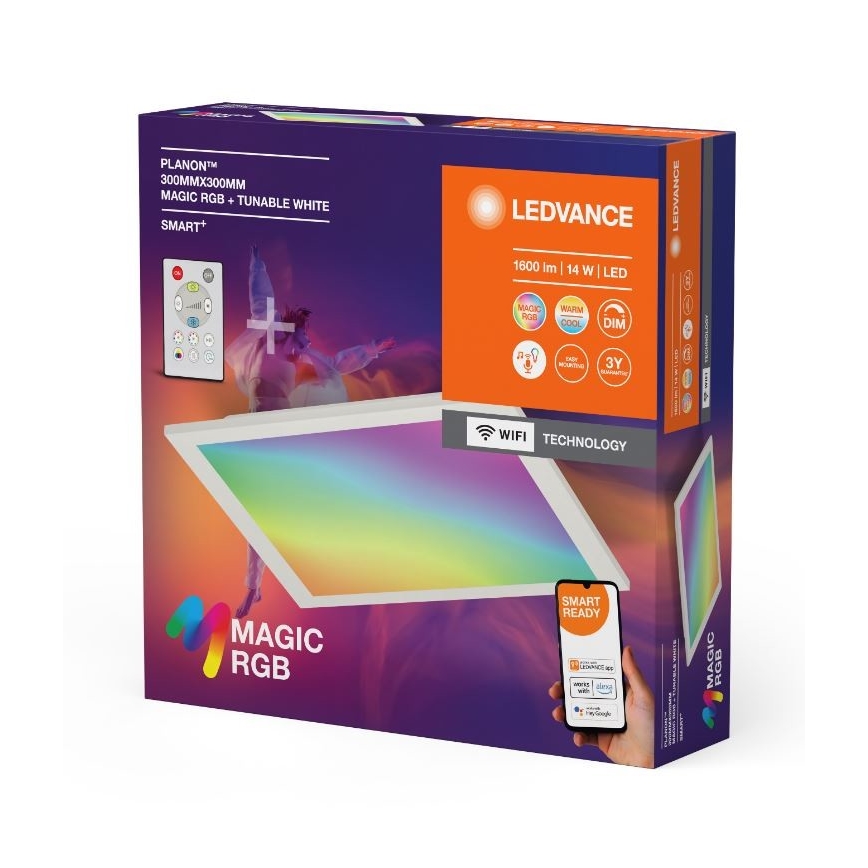 Ledvance - LED RGBW Dimbare plafondlamp SMART+ MAGIC LED/14W/230V 2700-6500K Wi-Fi + afstandsbediening