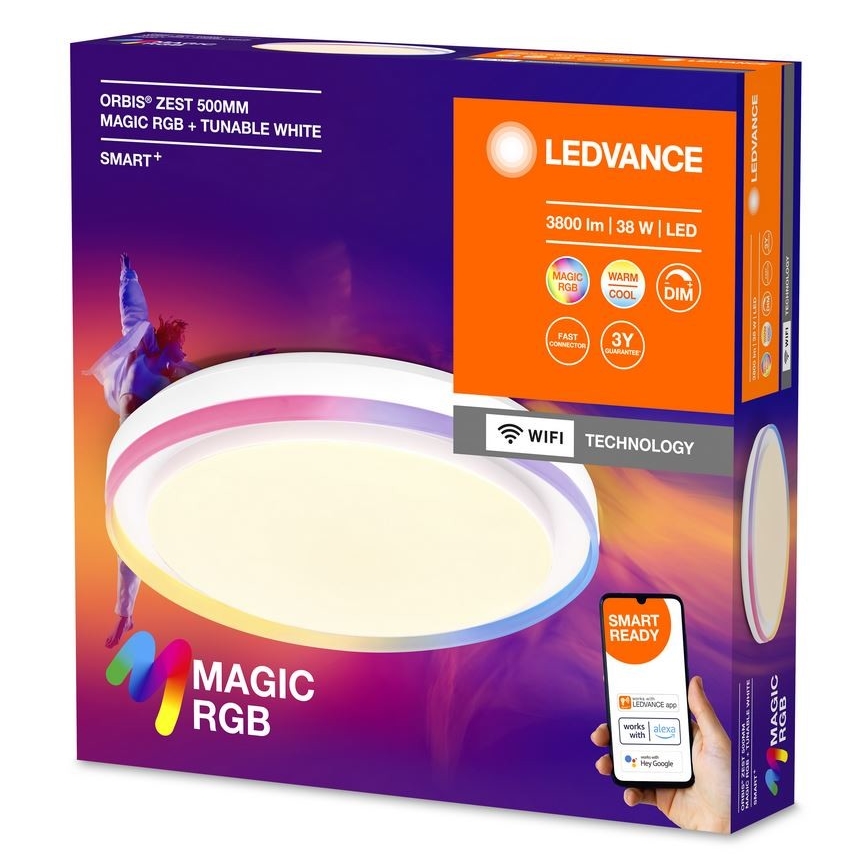 Ledvance - LED RGBW Dimbare plafondlamp SMART+ MAGIC LED/38W/230V  2700-6500K Wi-Fi