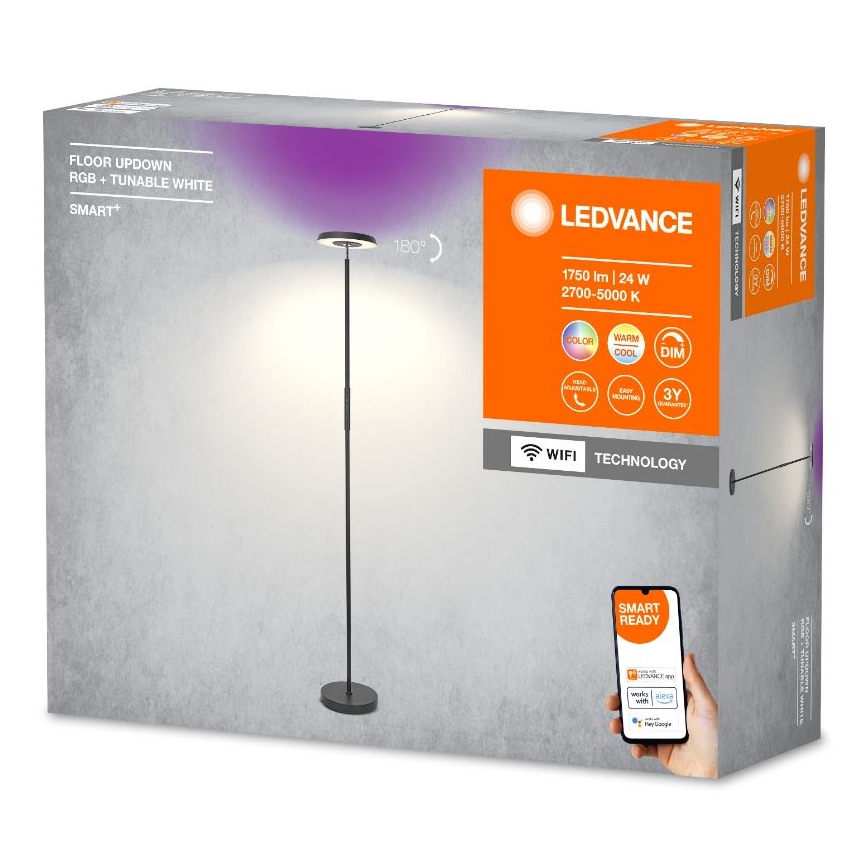 Ledvance - LED RGBW dimbare staande lamp SMART+ FLOOR LED/24W/230V 2700-5000K Wi-Fi