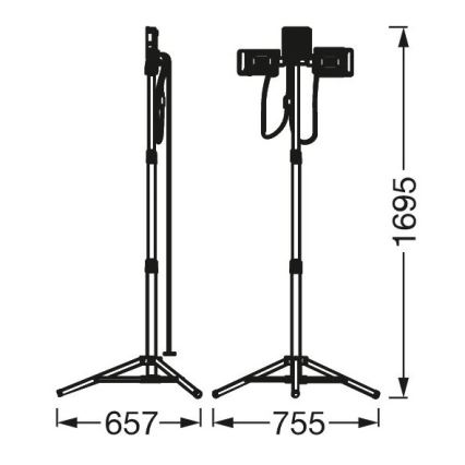 Ledvance - LED Schijnwerper met houder TRIPOD 1xLED/30W/230V + 2xLED/5W IP65