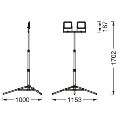 Ledvance - LED Schijnwerper voor buiten met houder WORKLIGHT TRIPOD 2xLED/20W/230V 6500K IP65