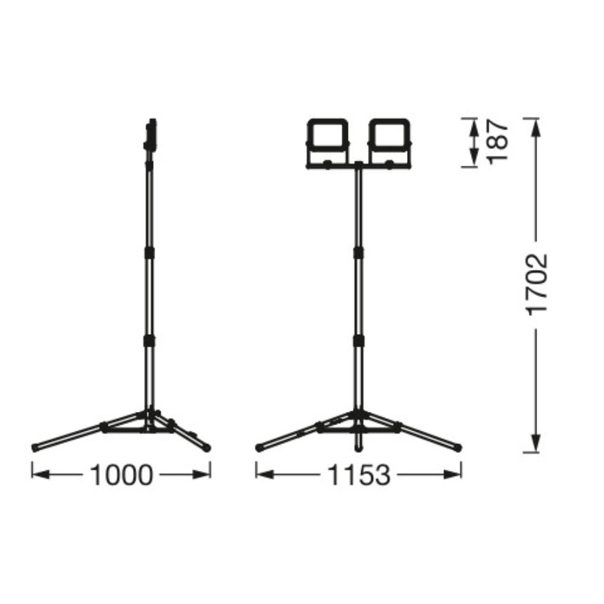 Ledvance - LED Schijnwerper voor buiten met houder WORKLIGHT TRIPOD 2xLED/20W/230V 6500K IP65