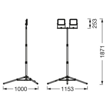 Ledvance - LED Schijnwerper voor buiten met houder WORKLIGHT TRIPOD 2xLED/30W/230V 6500K IP65