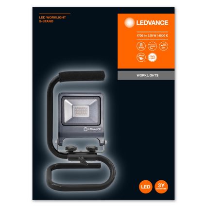 Ledvance - LED Schijwerper met handvat S-STAND LED/20W/230V IP65