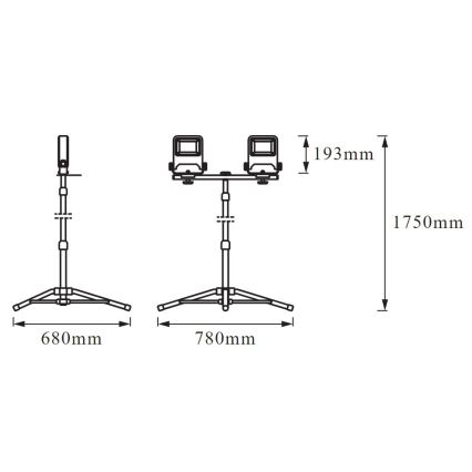 Ledvance - LED Schijwerper met handvat TRIPOD 2xLED/30W/230V IP65