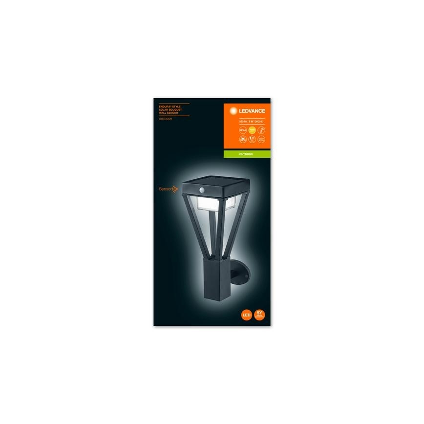 Ledvance - LED Solar wandlamp met sensor BOUQUET LED/6W/3,7V 2200 mAh IP44