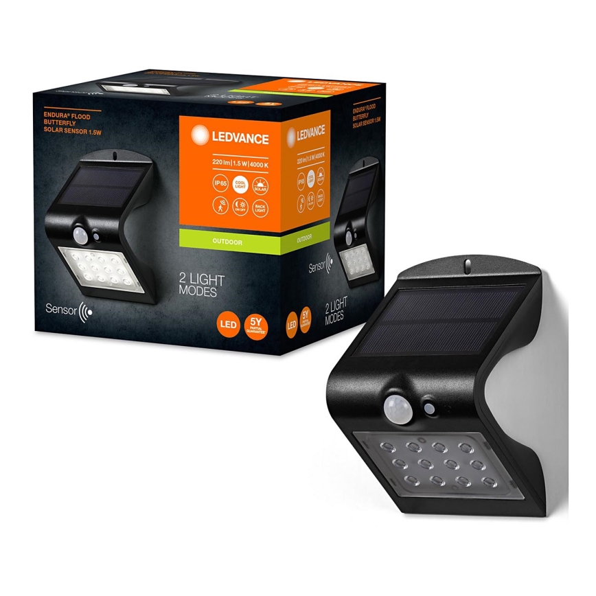 Ledvance - LED Solar wandlamp met sensor VLINDER LED/1,5W/3,7V 1200 mAh IP65