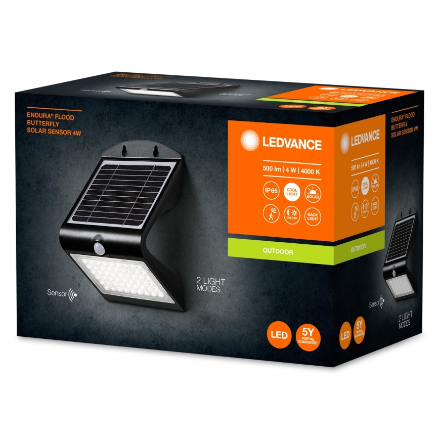 Ledvance - LED Solar wandlamp met sensor VLINDER LED/4W/3,7V 2000 mAh IP65