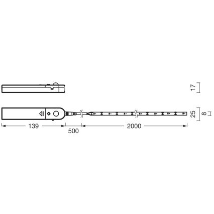 Ledvance - LED-strip met bewegingssensor FLEX 2m LED/3,6W/4xAA
