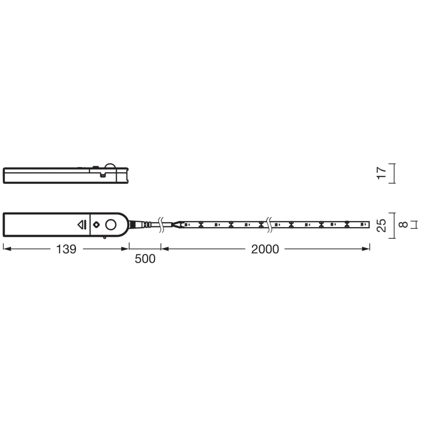 Ledvance - LED-strip met bewegingssensor FLEX 2m LED/3,6W/4xAA