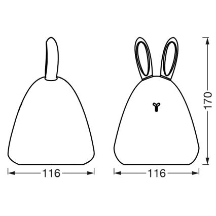 Ledvance - LED Touch Kinder Nachtlampje TOUCH LED/2,5W/5V 1200 mAh