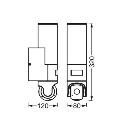 Ledvance - LED wand verlichting met een sensor en a camera SMART+ LED/16W/230V Wi-Fi IP44