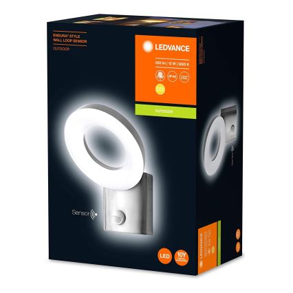 Ledvance - LED Wand Lamp voor Buiten met Sensor LOOP 1xLED/12W/230V IP44