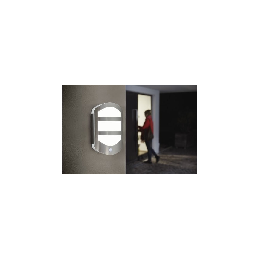 Ledvance - LED Wand Lamp voor Buiten met Sensor PLATE LED/12,5W/230V IP44