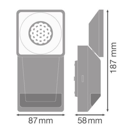 Ledvance - LED Wand Lamp voor Buiten met Sensor SPOT LED/8W/230V IP55 wit