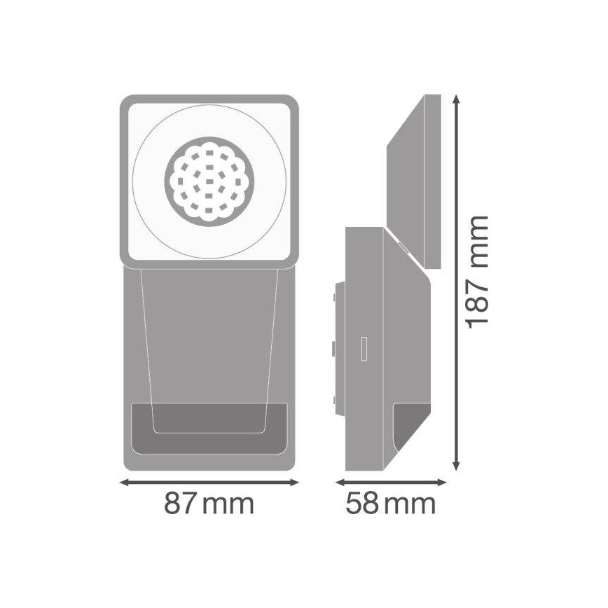 Ledvance - LED Wand Lamp voor Buiten met Sensor SPOT LED/8W/230V IP55 wit