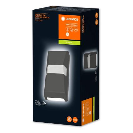 Ledvance - LED Wand Lamp voor Buiten met Sensor UPDOWN LED/10W/230V IP55