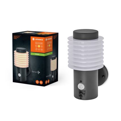 Ledvance - LED Wandlamp voor buiten met sensor ENDURA RONDO LED/9,5W/230V IP44 antraciet